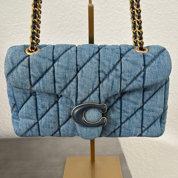 Like New Coach tabby 26 shoulder bag quilted jean “Blue C No longer in stores!!! - Picture 1 of 16